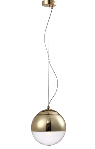 Светильник подвесной HELADO SP1 D200 GOLD Crystal Lux прозрачный на 1 лампу, основание золотое в стиле современный фото 2